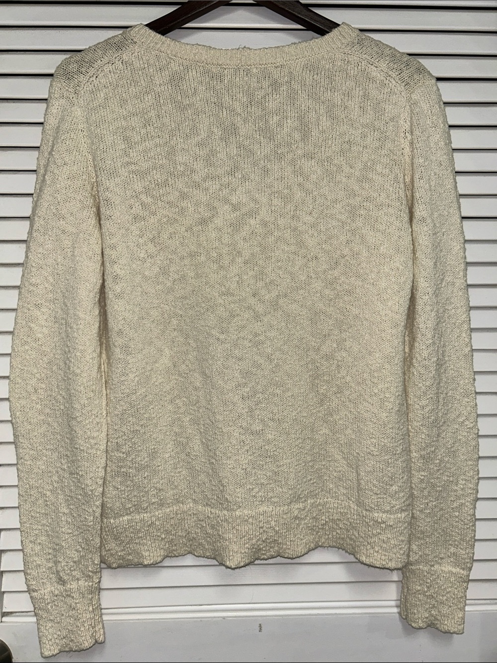 J. Crew Womens Textured Cream V-Neck Sweater - Picture 3 of 6